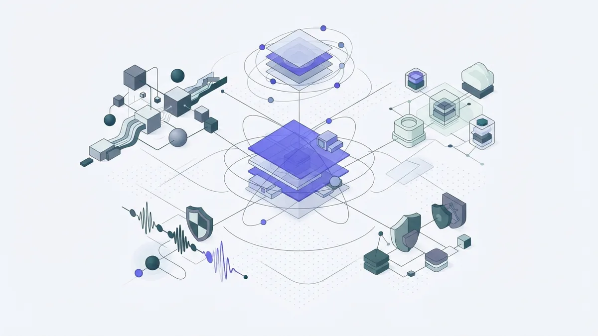 Agentic AI across business tasks Abstract network connecting agentic AI tasks across business settings