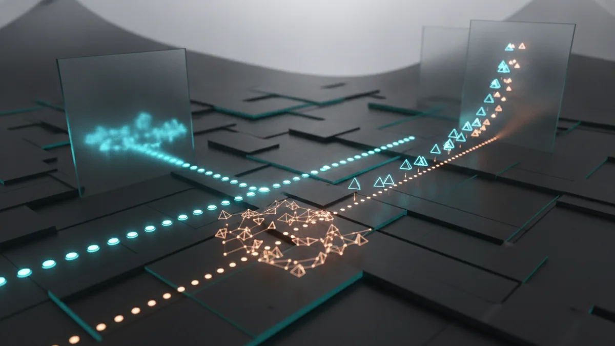 Three visual paths representing supervised unsupervised and reinforcement learning