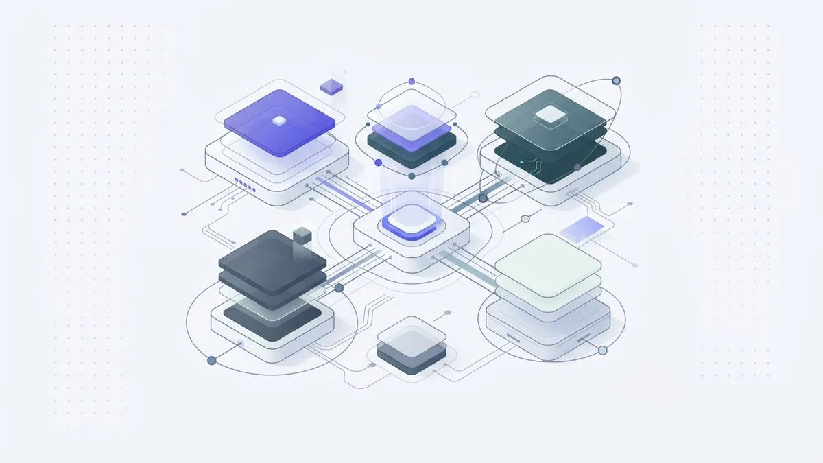 Connected AI software cores showing shared data flows across common use cases