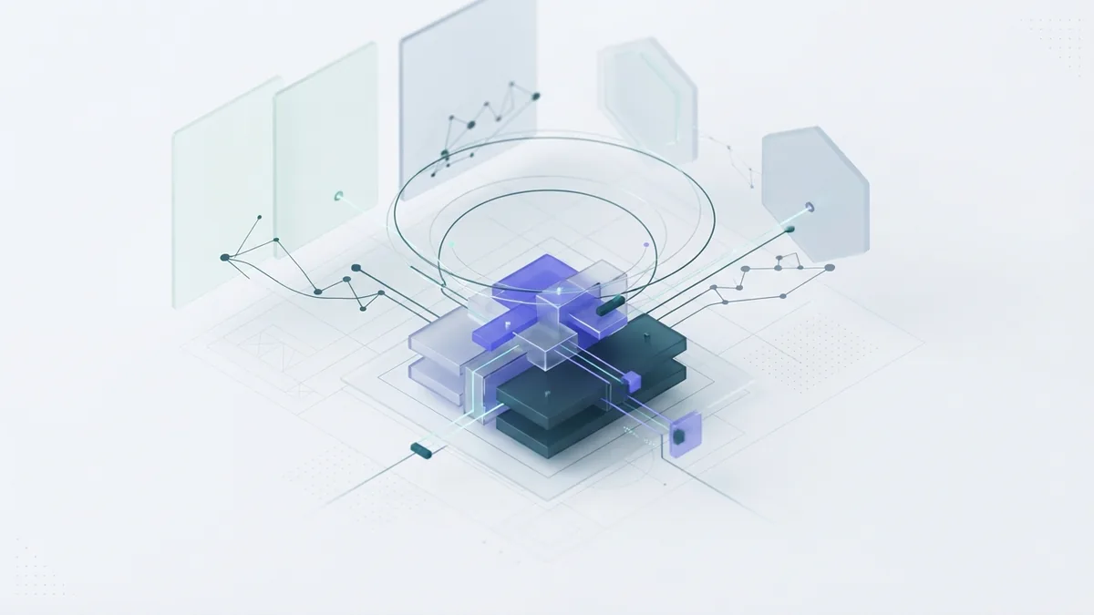 Connect trusted data to an AI agent Abstract data paths feeding a central model layer for grounded AI answers