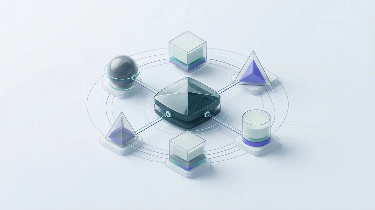 Abstract agent system modules linked around a central secure software hub