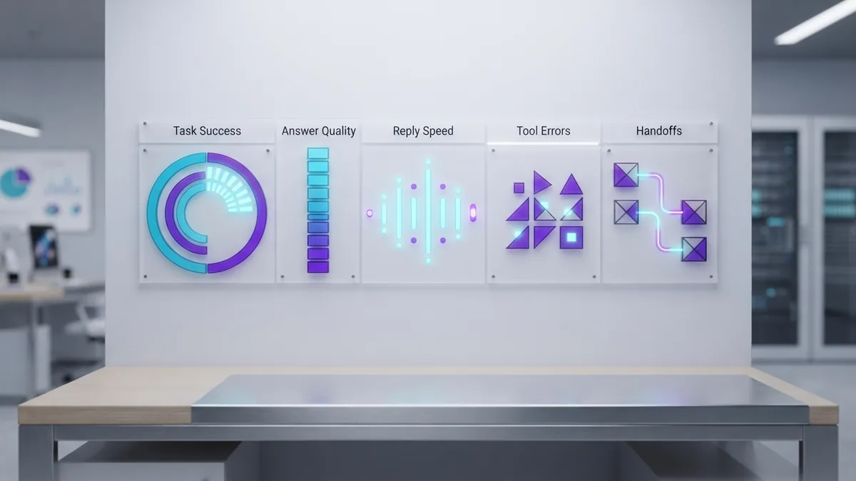 AI agent testing metrics AI agent testing dashboard with quality, speed, and error measures