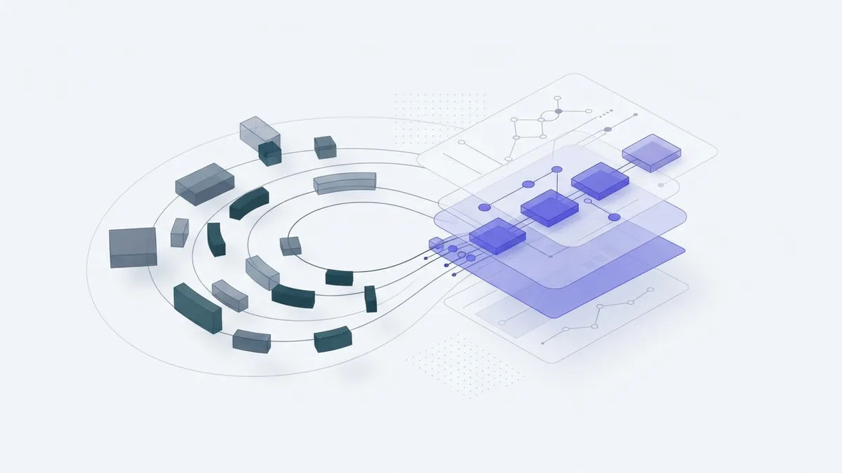 AI workflow for agent tasks Abstract workflow blocks showing how AI changes daily real estate tasks