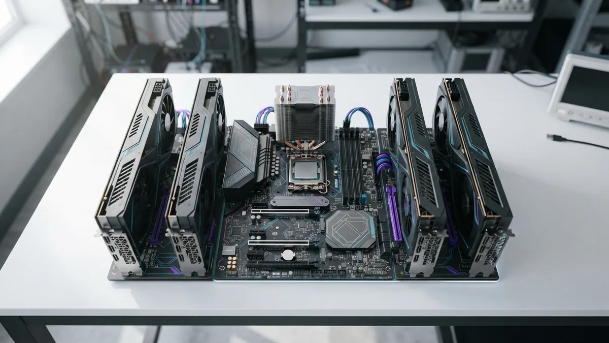 Computer processors and graphics cards used to train large language models
